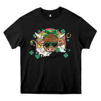 Black st. patrick's day highland cow Heavy Core Tee - MaliasSmallBusiness