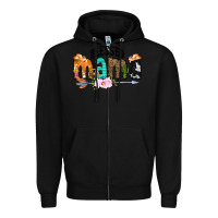 Black Blessed Mama Zipper Hoodie - CowCowDesign