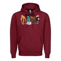 Burgundy Blessed Mama Zipper Hoodie - CowCowDesign