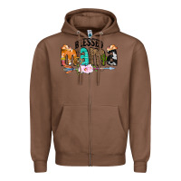 Chestnut Blessed Mama Zipper Hoodie - CowCowDesign