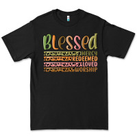 Black retro blessed redeemed quotes Premium Tee - MaliasSmallBusiness