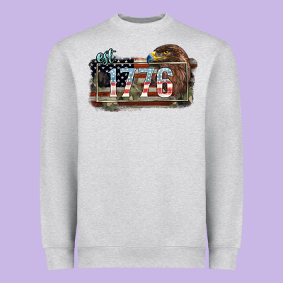 Eat. 1776 Eagle 4th Of July Heavyweight Sweatshirt Designed By Howdyjamesfarm