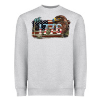 Heather Grey Eat. 1776 eagle 4th of july Heavyweight Sweatshirt - HowdyJamesFarm
