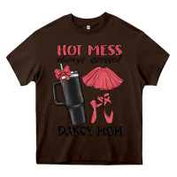 Chocolate Brown hot mess always stressed dance mom Heavy Core Tee - MaliasSmallBusiness
