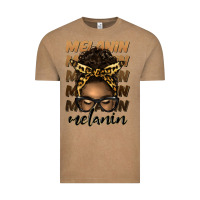 Vintage Coffee melanin afro messy bun Vintage Tee - Artiststas