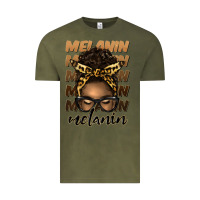Vintage Olive melanin afro messy bun Vintage Tee - Artiststas