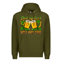 Army Green St. Patrick’s Day shut up liver you are fine Premium Hoodie - OliviaCreatesArt