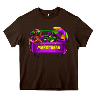 Chocolate Brown mardi grass umbrella with truck Heavy Core Tee - AdoDesignShop