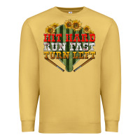 Antique Gold hit hard run fast turn left Premium Sweatshirt - BundleAndBundleShop