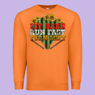 Hit Hard Run Fast Turn Left Premium Sweatshirt Designed By Bundleandbundleshop