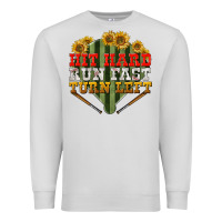 Dove Grey hit hard run fast turn left Premium Sweatshirt - BundleAndBundleShop