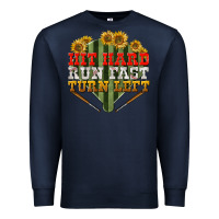 Navy hit hard run fast turn left Premium Sweatshirt - BundleAndBundleShop