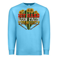 Ocean Blue hit hard run fast turn left Premium Sweatshirt - BundleAndBundleShop