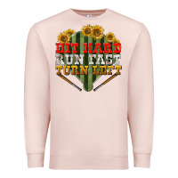 Pale Pink hit hard run fast turn left Premium Sweatshirt - BundleAndBundleShop