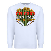 White hit hard run fast turn left Premium Sweatshirt - BundleAndBundleShop