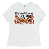 White my favorite players call me grandma Ladies Tee - MaliasSmallBusiness