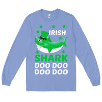 Colony Blue Irish Shark Doo Doo Doo Saint Patricks Day Long Sleeve Tee - Bettercallsaul