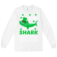White Irish Shark Doo Doo Doo Saint Patricks Day Long Sleeve Tee - Bettercallsaul