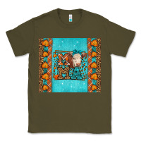 Army Green Western Fall Cow Mama Classic Tee - LillyAllenDesigns
