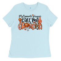 Baby Blue my favorite players call me grandma Ladies Tee - MaliasSmallBusiness
