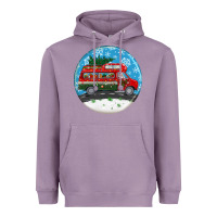 Lavender santa claus with retro van  christmas ornament Heavyweight Hoodie - BundleAndBundleShop