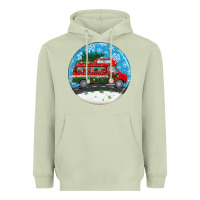 Matcha santa claus with retro van  christmas ornament Heavyweight Hoodie - BundleAndBundleShop