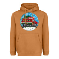 Meerkat santa claus with retro van  christmas ornament Heavyweight Hoodie - BundleAndBundleShop