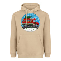 Mushroom santa claus with retro van  christmas ornament Heavyweight Hoodie - BundleAndBundleShop