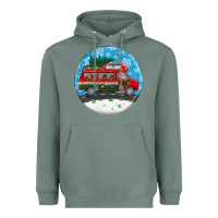Sage santa claus with retro van  christmas ornament Heavyweight Hoodie - BundleAndBundleShop