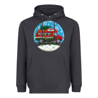 Smoke santa claus with retro van  christmas ornament Heavyweight Hoodie - BundleAndBundleShop