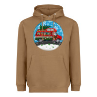 Toasted Coconut santa claus with retro van  christmas ornament Heavyweight Hoodie - BundleAndBundleShop