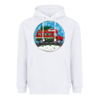 White santa claus with retro van  christmas ornament Heavyweight Hoodie - BundleAndBundleShop