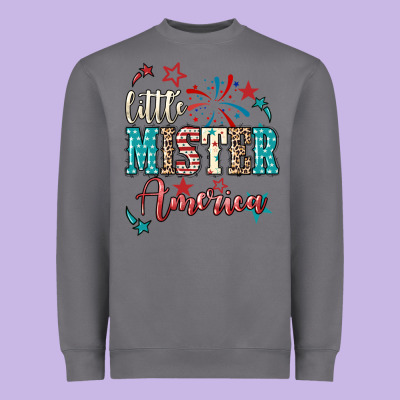 Little Mister America 4th Of July Heavyweight Sweatshirt Designed By Howdyjamesfarm