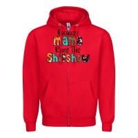 Red Because Mama Runs This Shitshow Zipper Hoodie - CowCowDesign