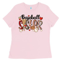 Bubblegum Pink baseball sister Ladies Tee - MaliasSmallBusiness
