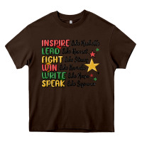 Chocolate Brown black history malia Heavy Core Tee - MaliasSmallBusiness