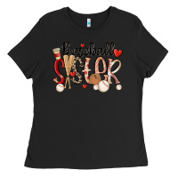 Black baseball sister Ladies Tee - MaliasSmallBusiness