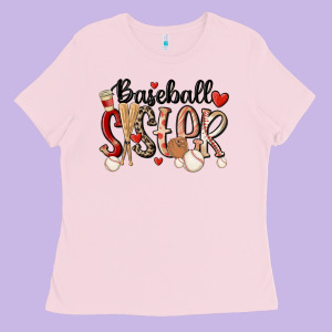 Baseball Sister Ladies Tee Designed By Maliassmallbusiness