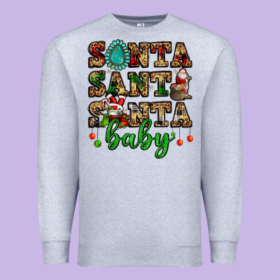 Santa Santa Santa Baby Premium Sweatshirt Designed By Fadigitalartstudio