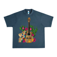 Midnight Navy ,mexican sombrero guitar rose cactus Urban Heavy Tee - Artiststas