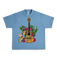 Pebble Blue ,mexican sombrero guitar rose cactus Urban Heavy Tee - Artiststas