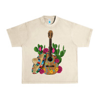 ,mexican Sombrero Guitar Rose Cactus Urban Heavy Tee | Teevron