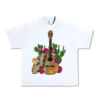 White ,mexican sombrero guitar rose cactus Urban Heavy Tee - Artiststas