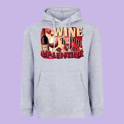 Wine İs My Valentine Fa Heavyweight Hoodie Designed By Fadigitalartstudio