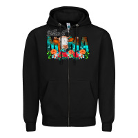 Black Blessed Mama Flowers Cow Zipper Hoodie - CowCowDesign