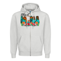 Dove Grey Blessed Mama Flowers Cow Zipper Hoodie - CowCowDesign