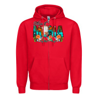 Red Blessed Mama Flowers Cow Zipper Hoodie - CowCowDesign