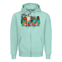 Blessed Mama Flowers Cow Zipper Hoodie | Teevron