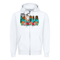 White Blessed Mama Flowers Cow Zipper Hoodie - CowCowDesign