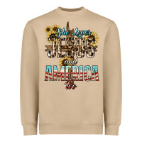 Mushroom She loves Jesus and America too sunflower Heavyweight Sweatshirt - HowdyJamesFarm